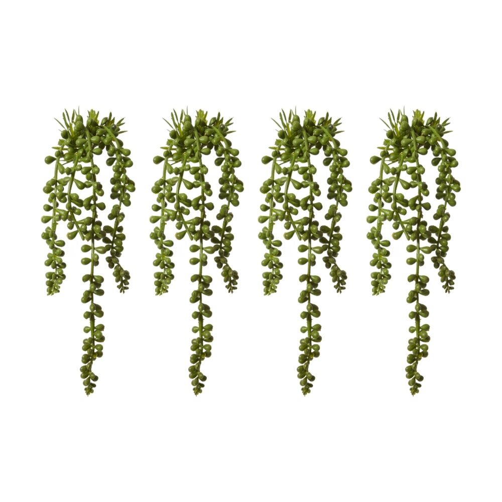 4PK E Style String Of Pearls Hanging Artificial Plant Green 8x8x31cm