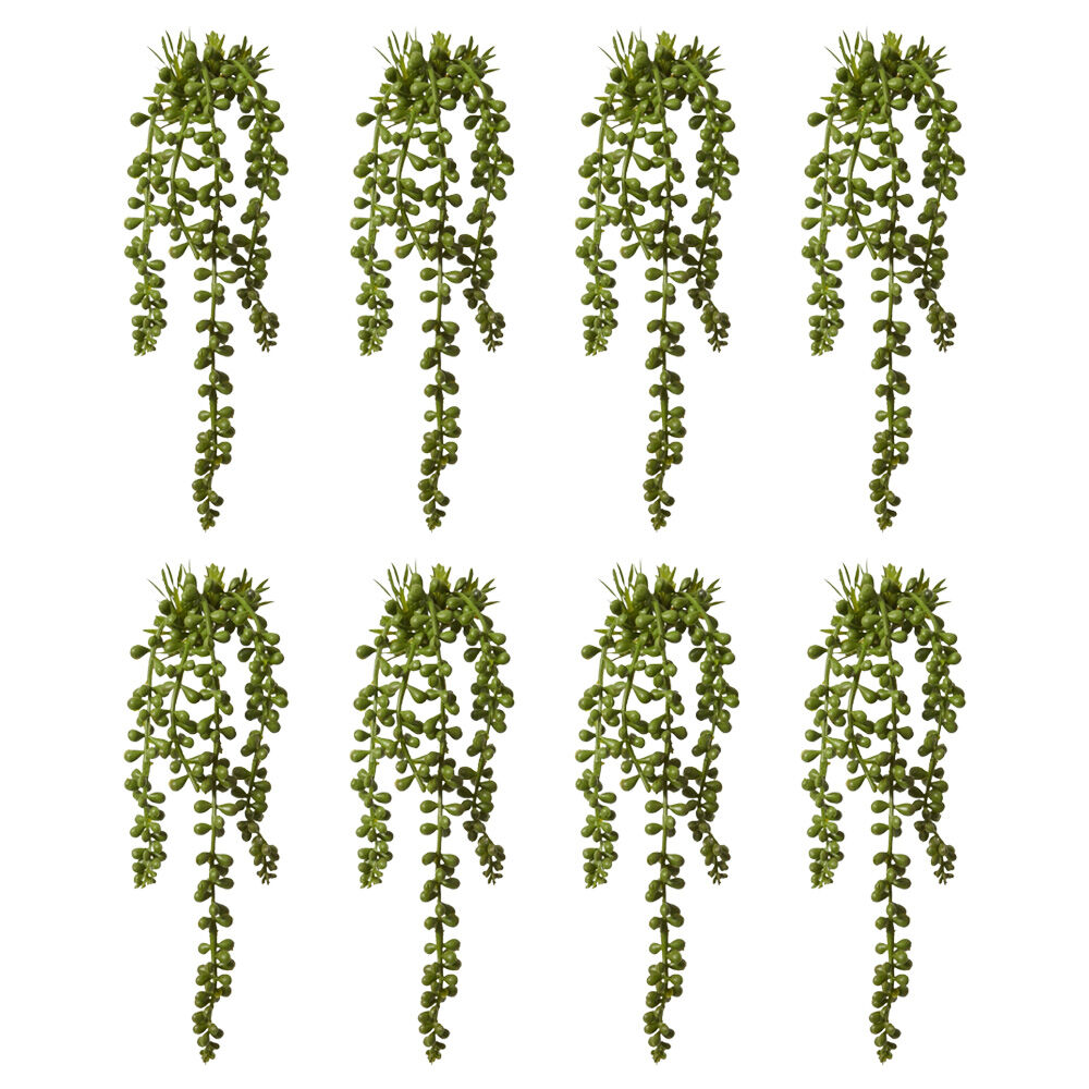 8PK E Style String Of Pearls Hanging Artificial Plant Green 8x8x31cm