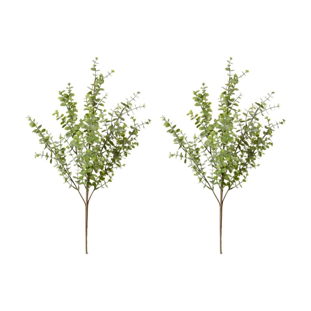 2PK E Style Eucalyptus Bush Lifelike Artificial Plant Green 30x30x56cm