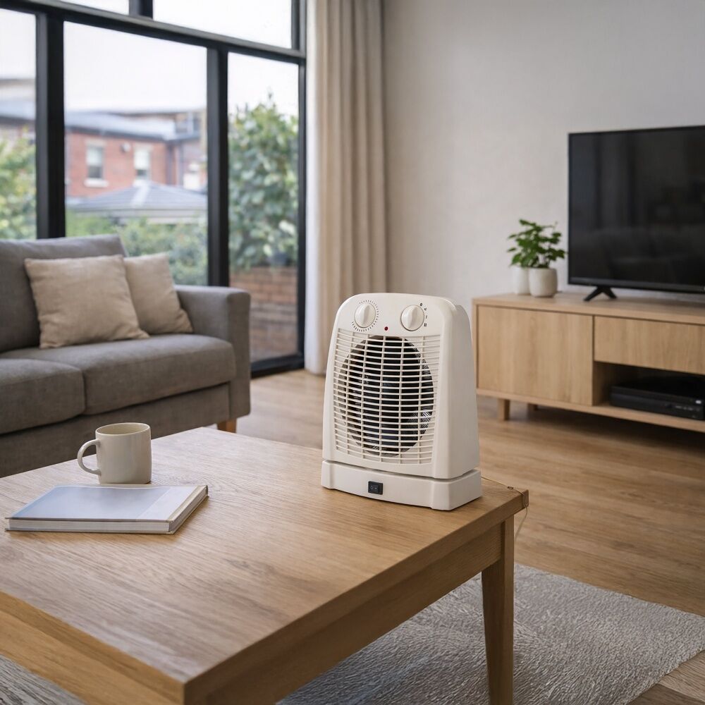 Sheffield Upright Fan Heater 2000W Oscillating W/ Thermostat Control