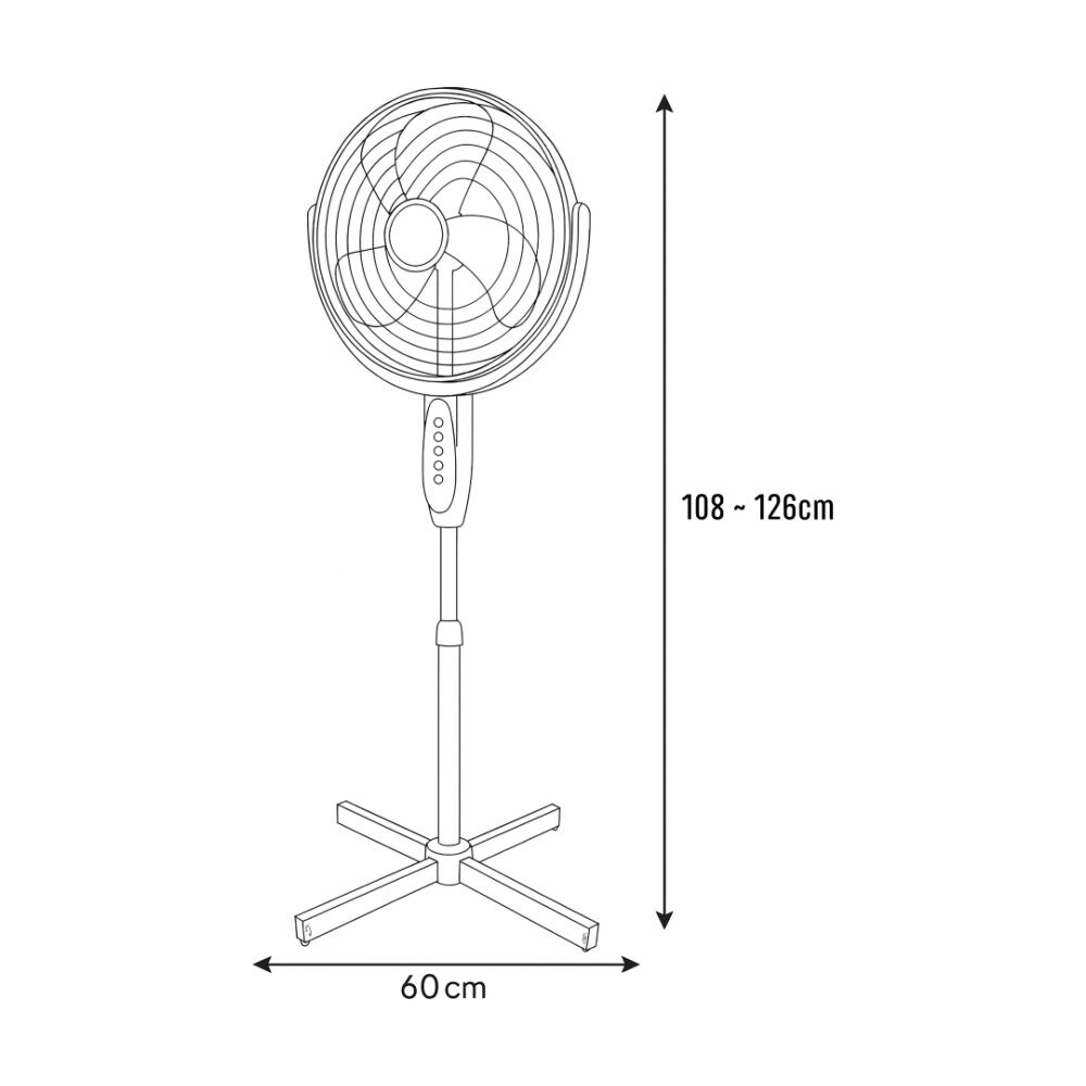 Sheffield 40cm Pedestal Fan Adjustable Height 3-Speed Oscillating White