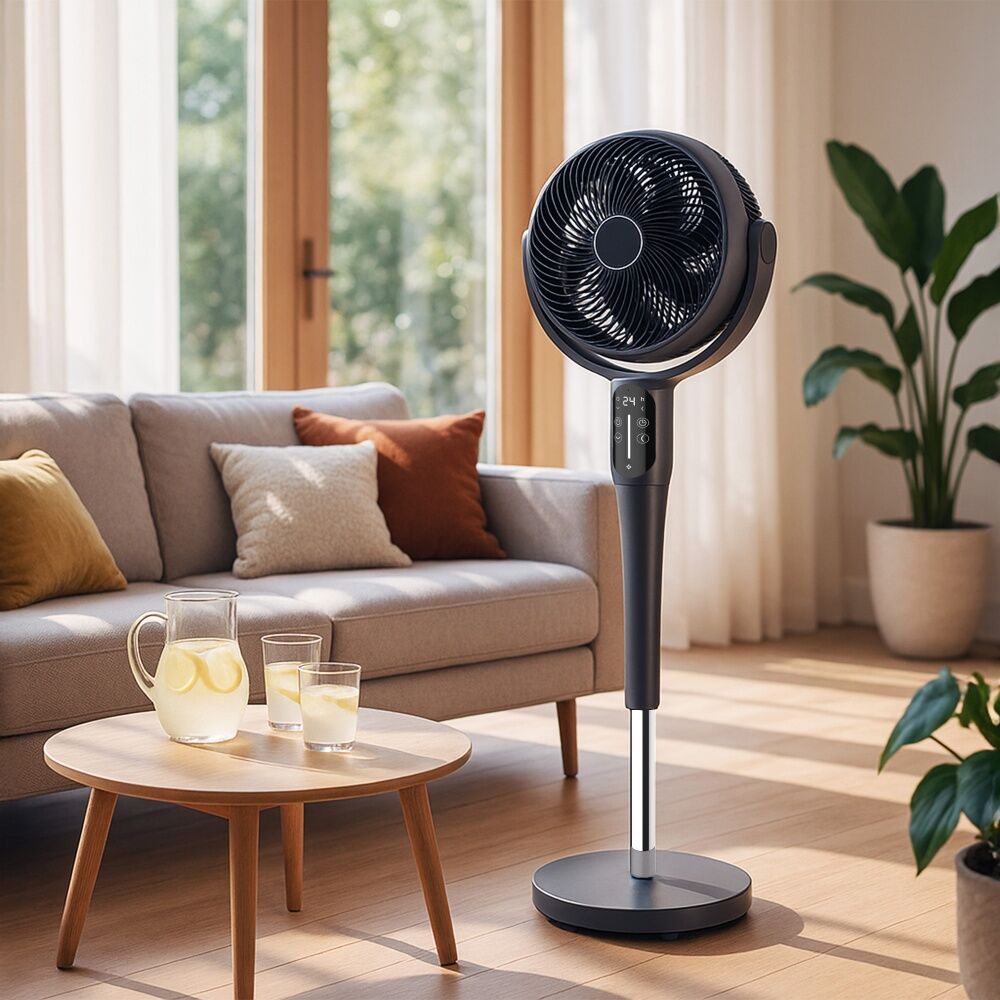Sheffield Pedestal Fan 24 Speeds LCD Display Adjustable Height Grey