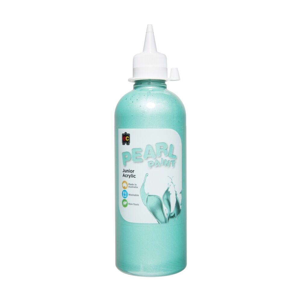 2PK Educational Colours Pearl Paint Junior Student Acrylic Green 500ml