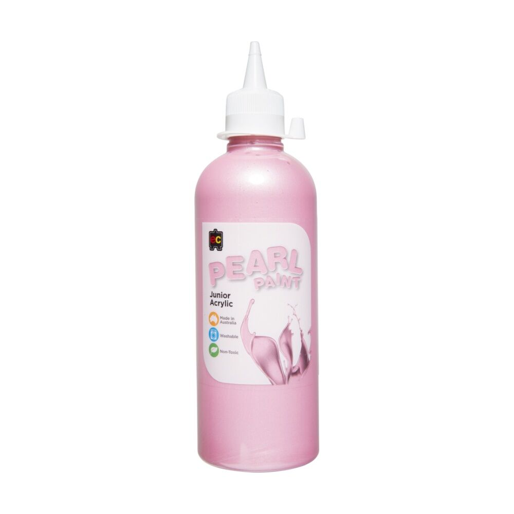 2PK Educational Colours Pearl Paint Junior Student Acrylic Pink 500ml