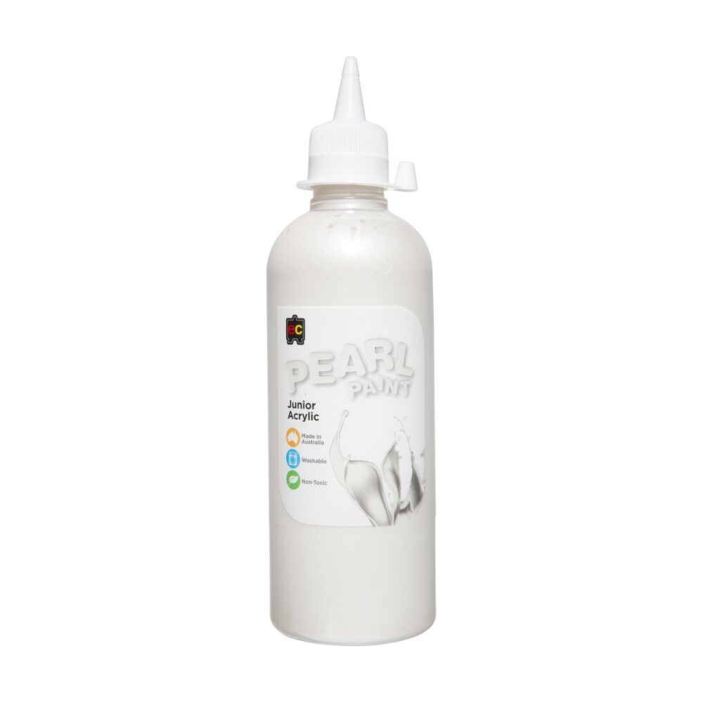 2PK Educational Colours Pearl Paint Junior Student Acrylic White 500ml