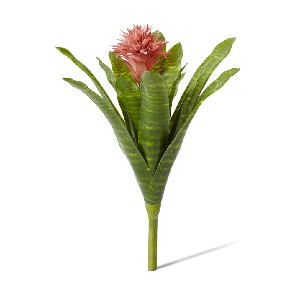 2PK E Style Bromeliad Plant Artificial Fully Assembled Pink Green 30x30x50cm