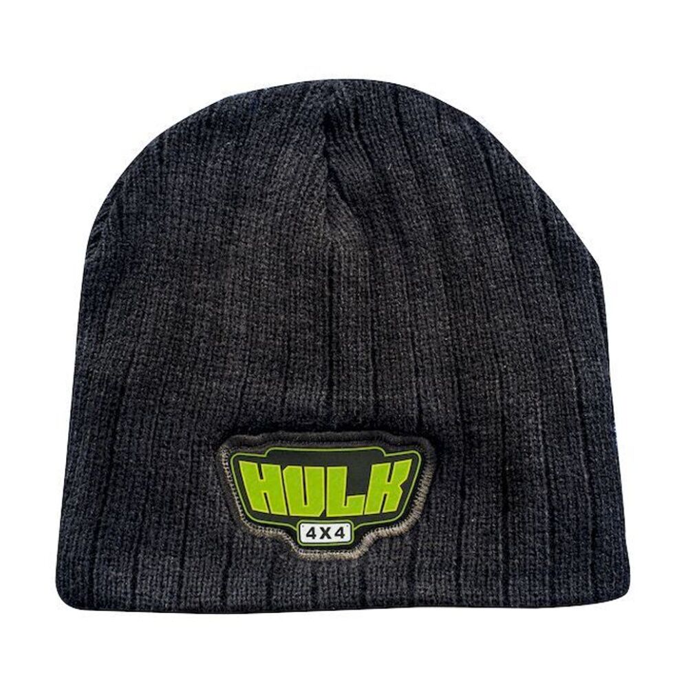 Hulk 4X4 Knitted Winter Beanie Hat With Logo Dark Grey/Green