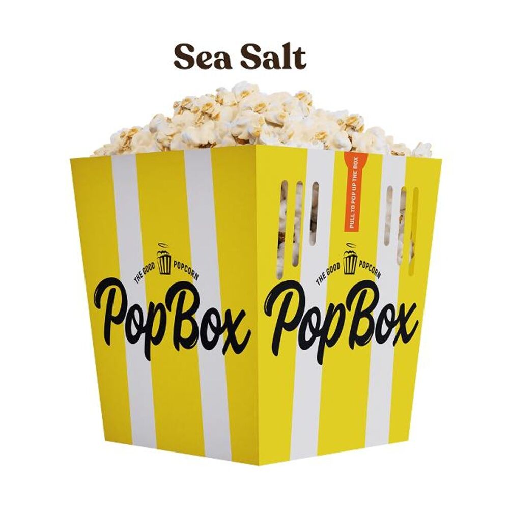10PK Popbox Australian Made Microwave Popcorn Snack Sea Salt Flavoured 100g