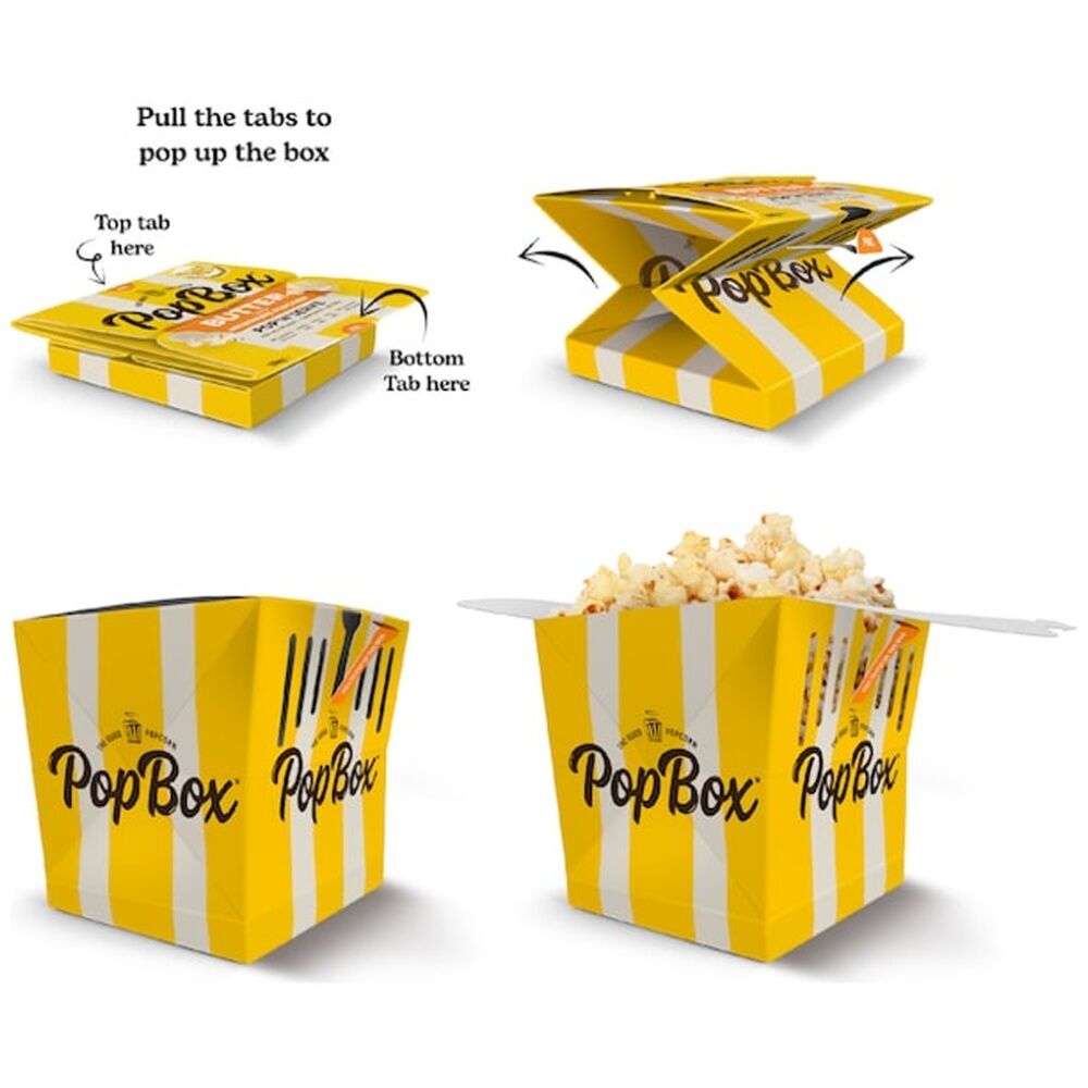 10PK Popbox Australian Made Microwave Popcorn Snack Sea Salt Flavoured 100g