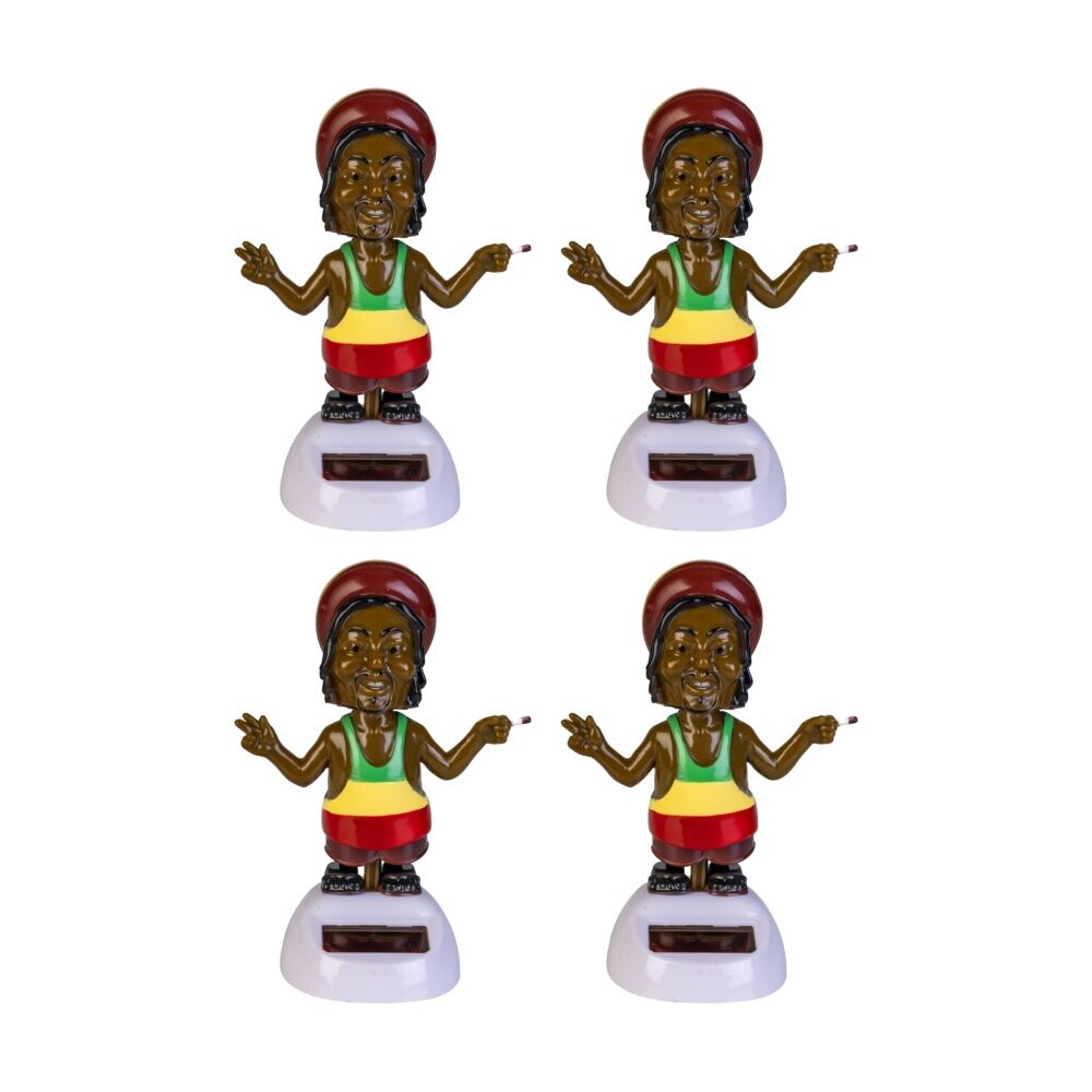 4PK MDI Solar Dancing Rasta Solar-Powered Novelty Toy Desk Decoration