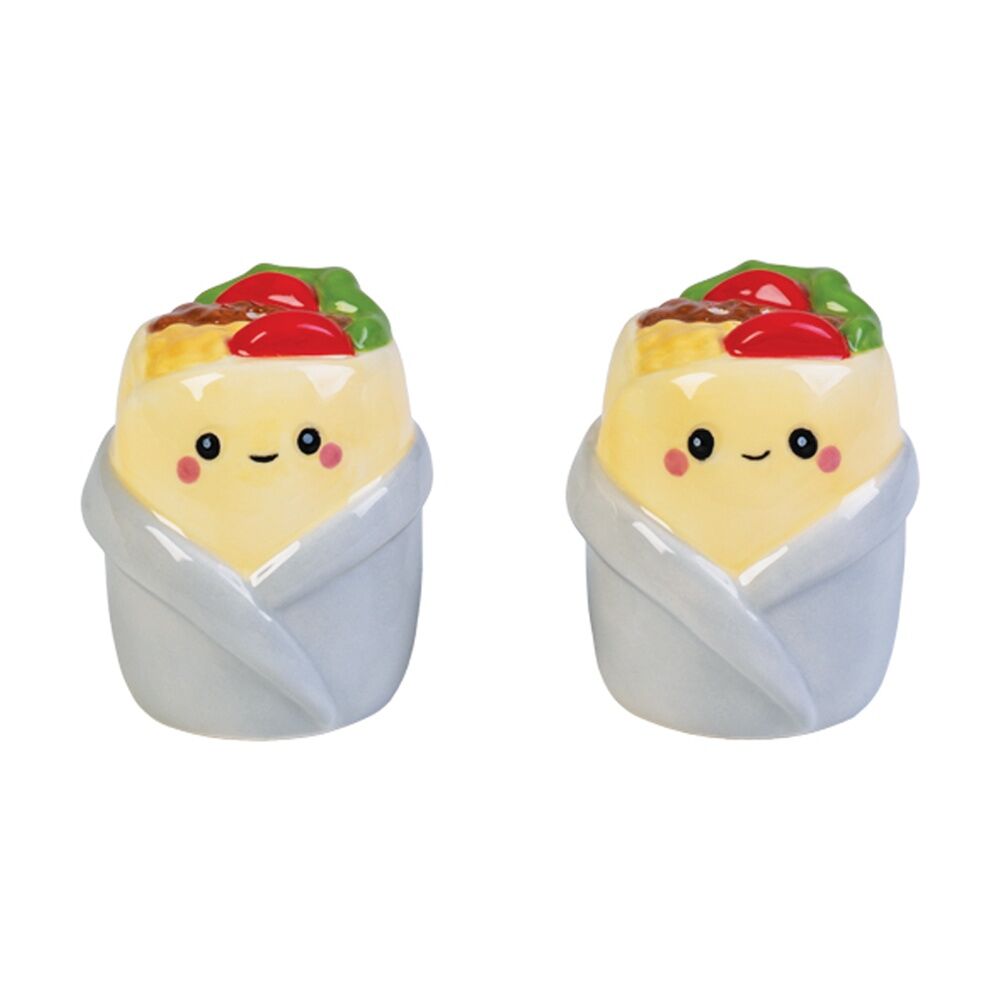 4x 2pc MDI Salt & Pepper Burrito Design Kitchen Dining Accessory Set Multicolour