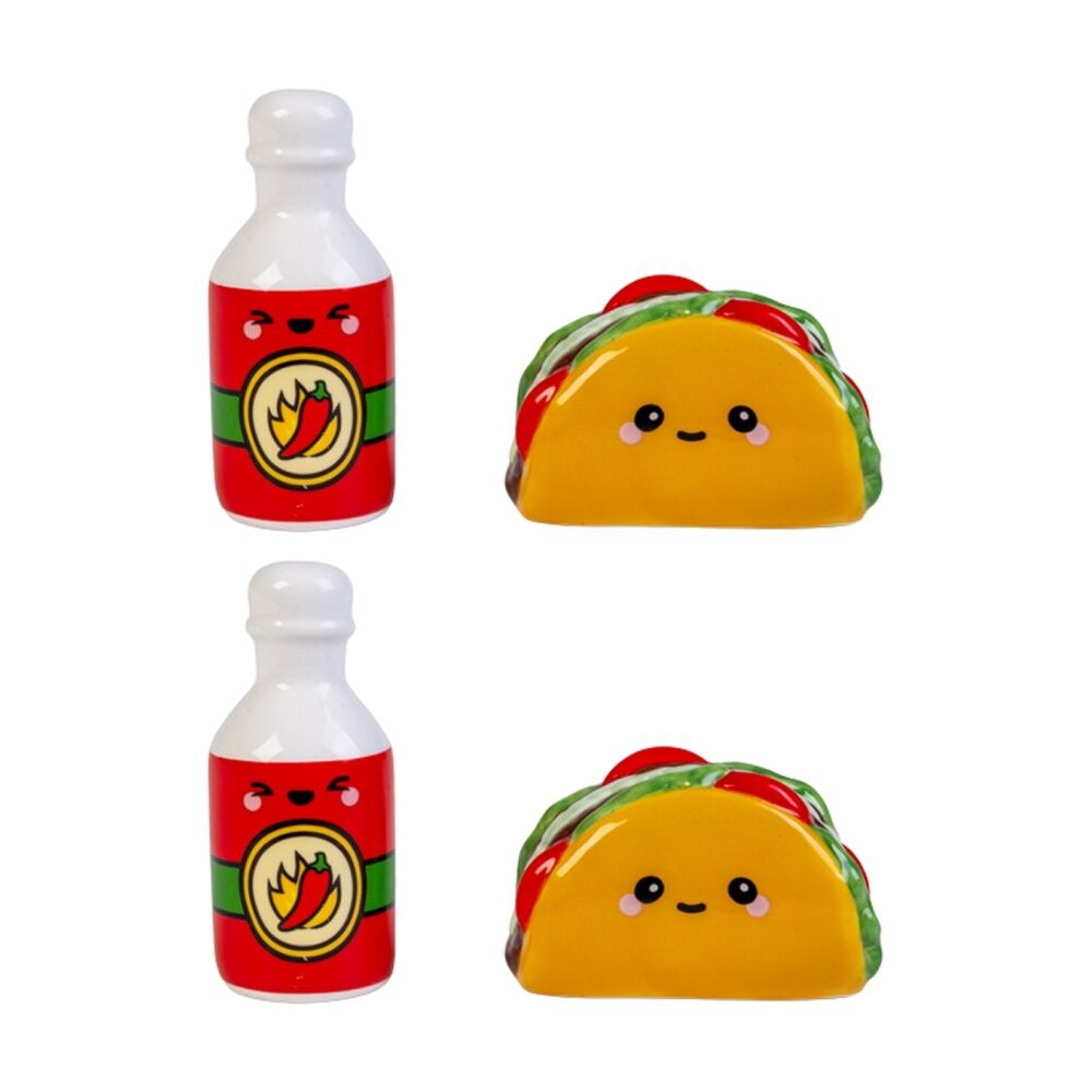 2x 2pc MDI Salt & Pepper Taco Design Kitchen Dining Accessory Set Multicolour
