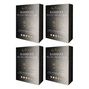 4x Bas Phillips Bamboo Pillow Protector Pillowcase 50cm x 75cm White