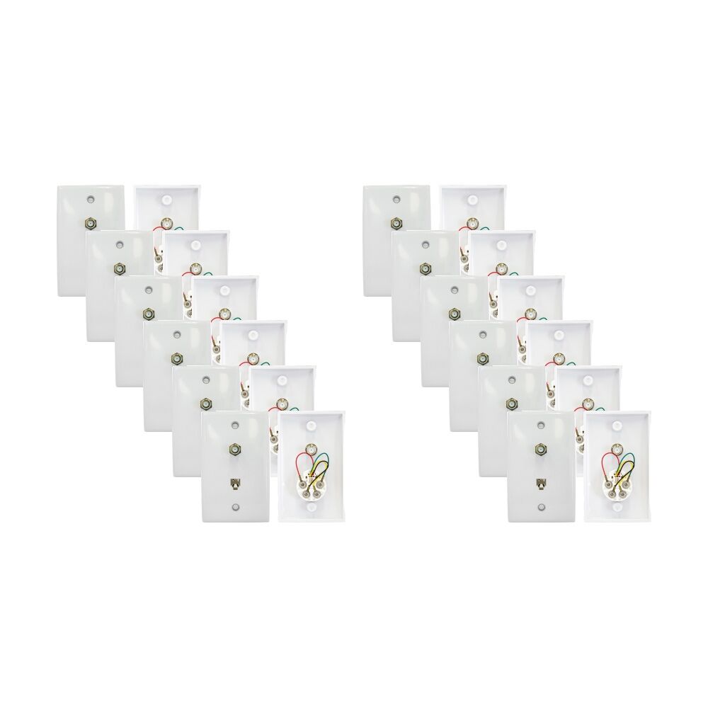 12PK Pro2 TV Wall Plate With Telephone 6P4CF Socket To F