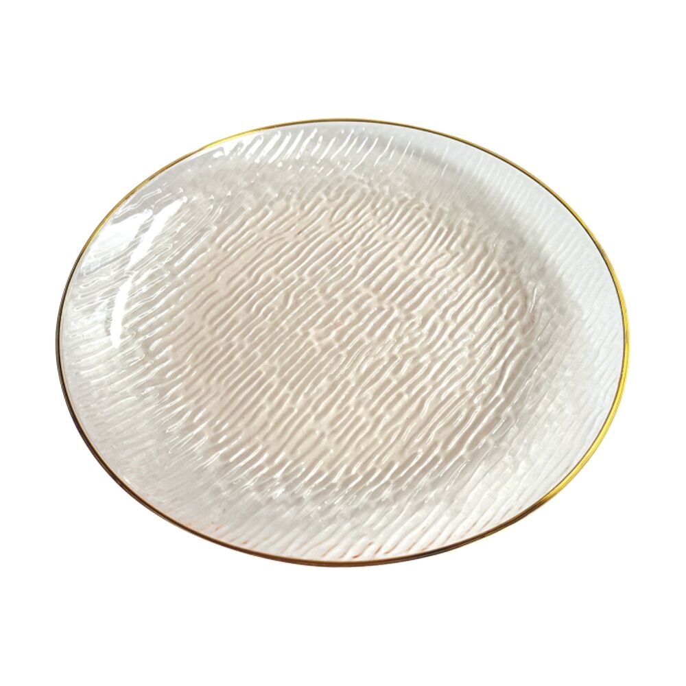 6x 10pc Partyware Heavy Duty Reusable Plates Set 180mm Gold Rim