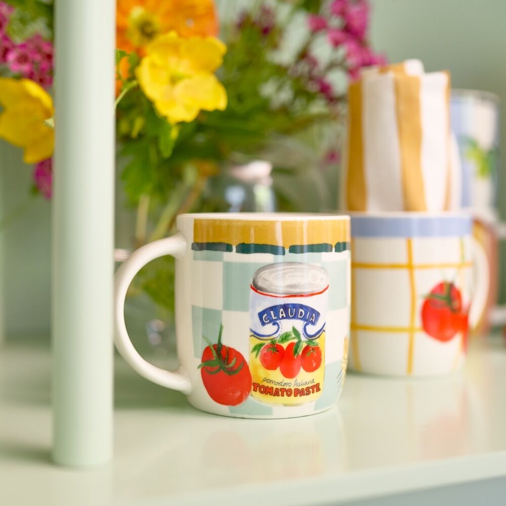 4pc Porto Valentina Italian Inspired Illustration Mug Set Multicoloured