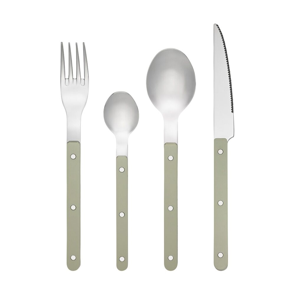 16pc Porto Sona Dinnerware Cutlery Set W/ Fork Knives & Spoons Sage Green