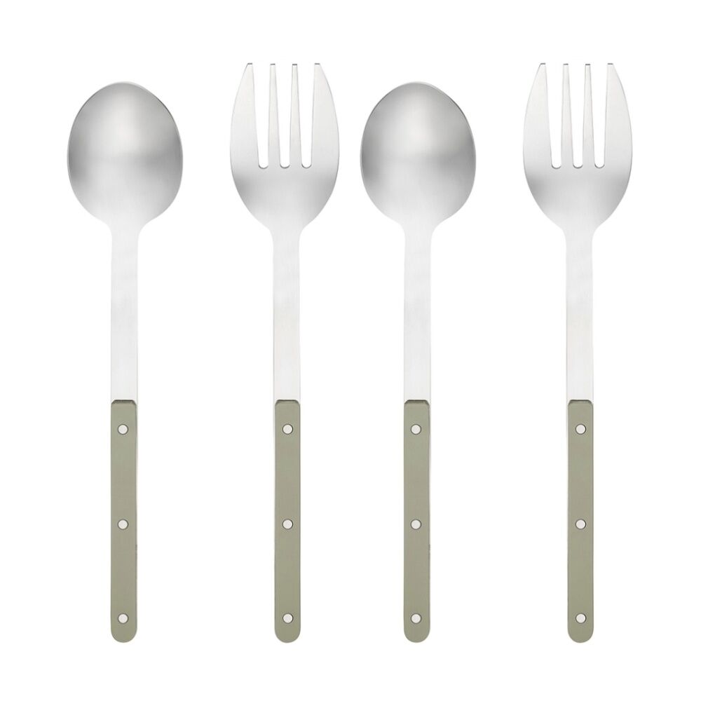2x 2pc Porto Sona Salad Serving Cutlery/Utensils Set Sage Green