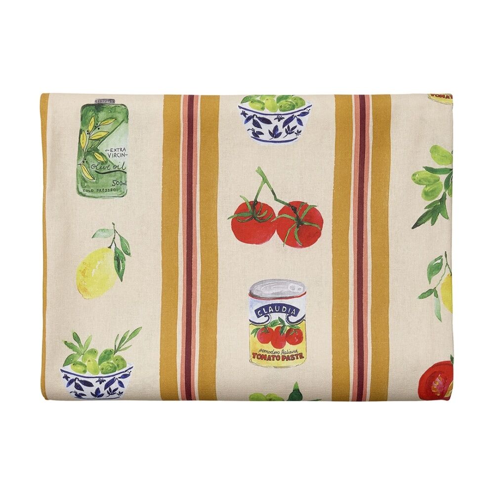 Porto Italian Inspired Food Illustrations Valentina Tablecloth 230x150cm