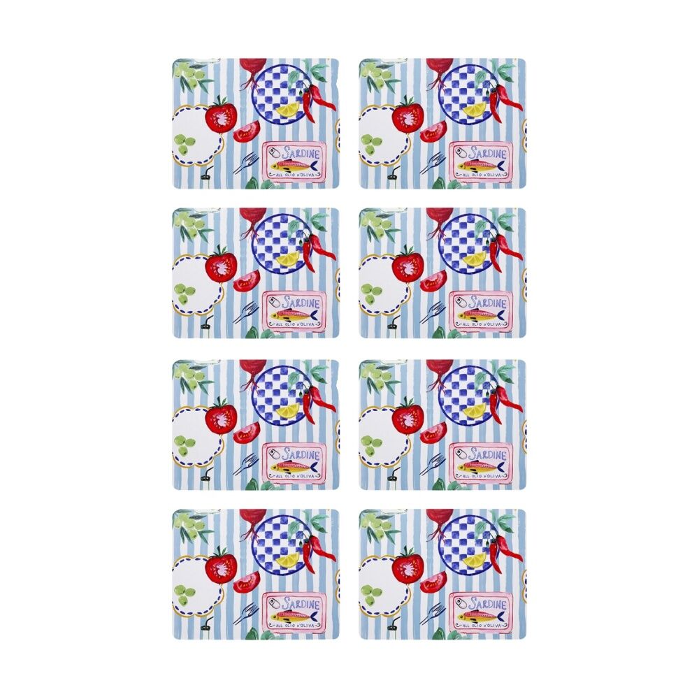 2x 4pc Porto Cucina Mediterranean Rectangle Dinner Placemats 34x26.5cm