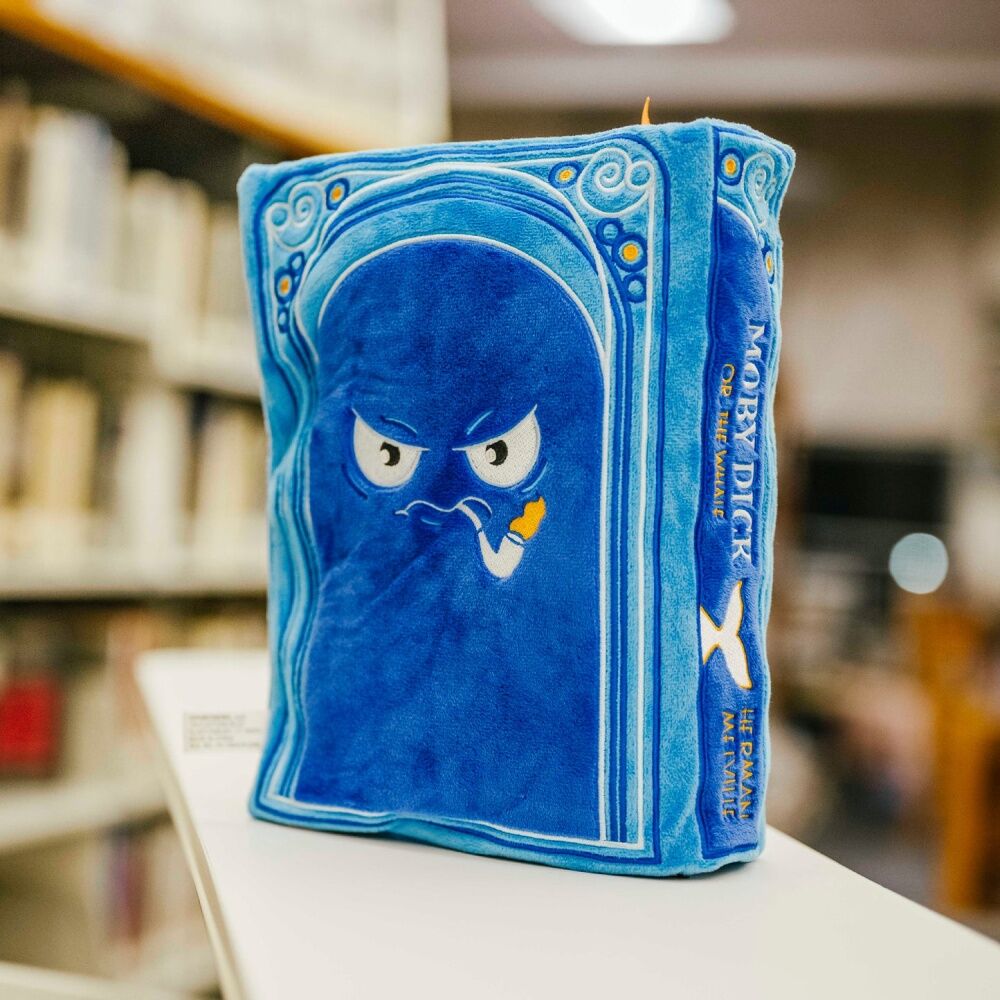 Punchkins XL Booksies Moby Dick Plush Book Blanket Cushion Blue