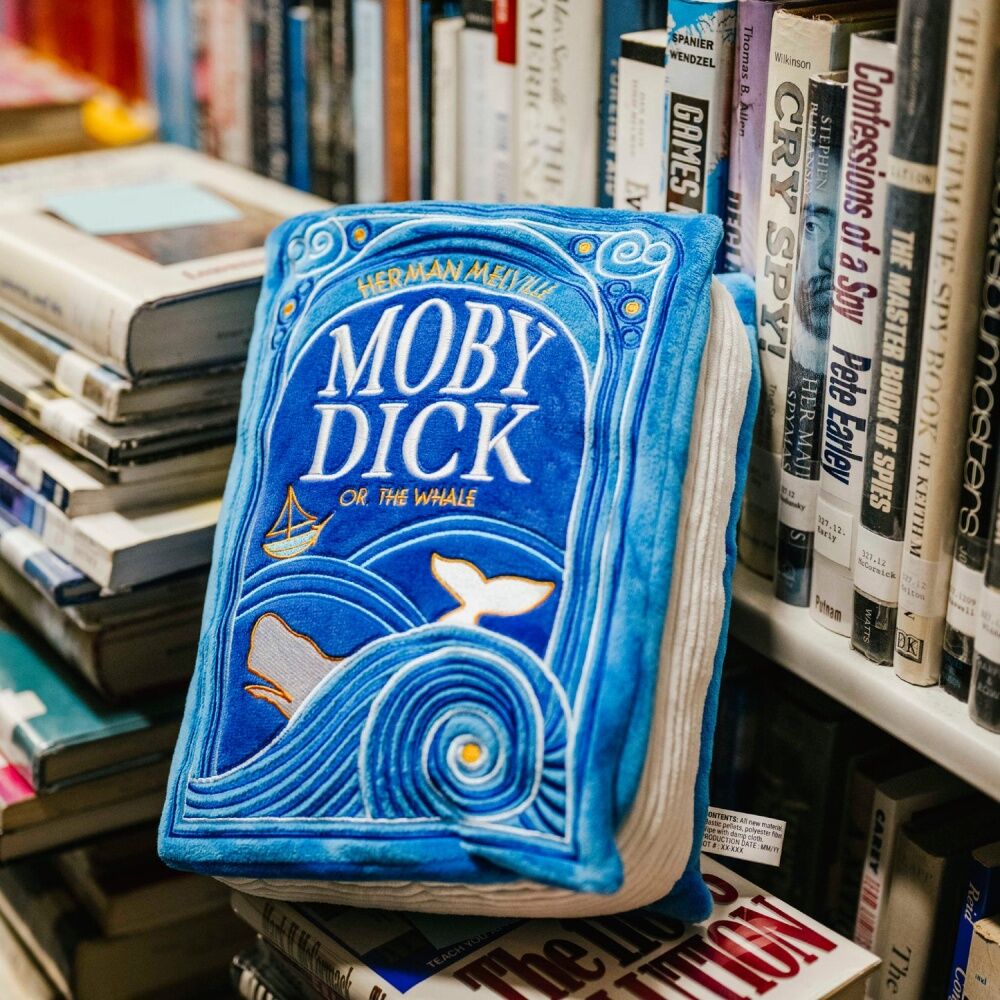 Punchkins XL Booksies Moby Dick Plush Book Blanket Cushion Blue