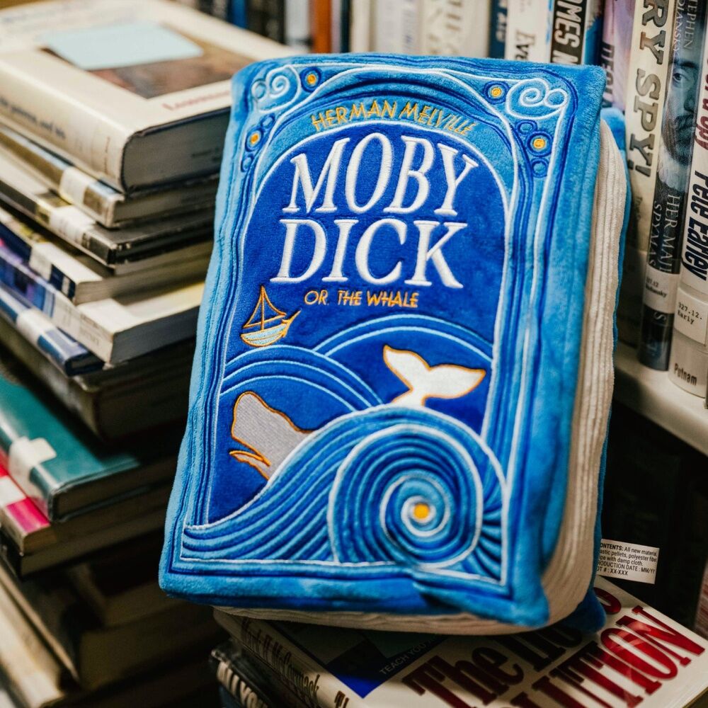 Punchkins XL Booksies Moby Dick Plush Book Blanket Cushion Blue