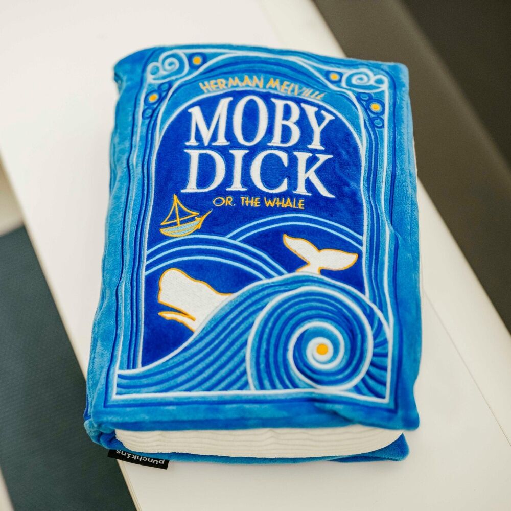 Punchkins XL Booksies Moby Dick Plush Book Blanket Cushion Blue