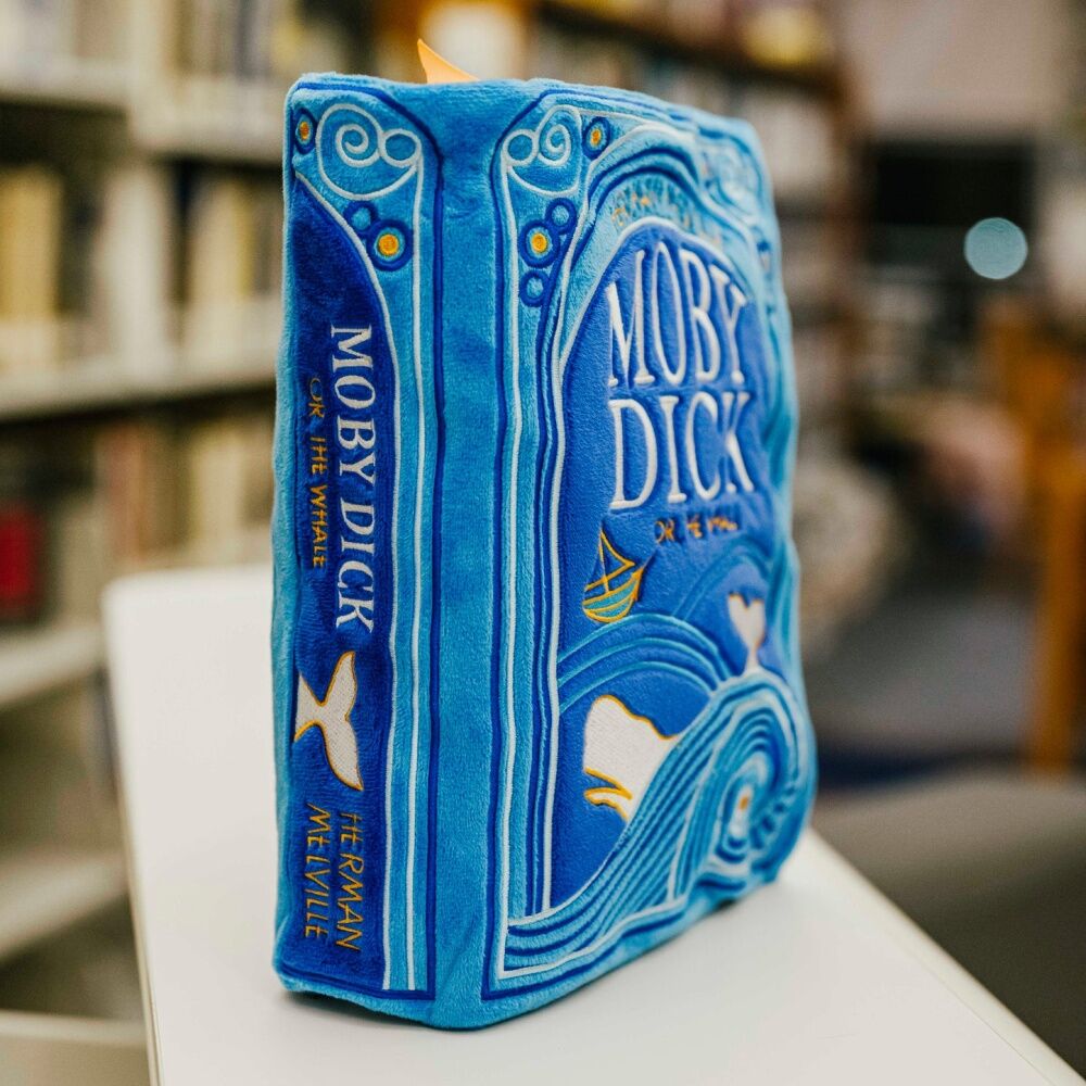 Punchkins XL Booksies Moby Dick Plush Book Blanket Cushion Blue