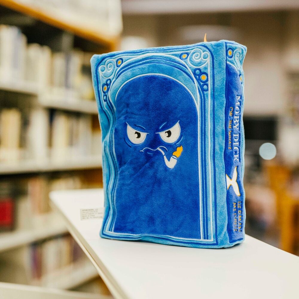 Punchkins XL Booksies Moby Dick Plush Book Blanket Cushion Blue