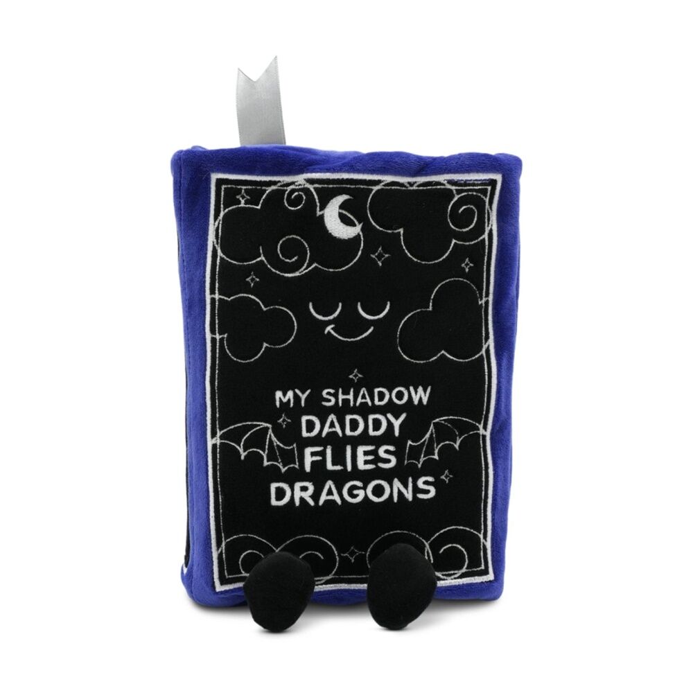 Punchkins Plush Book Shadow Daddy Flies Dragons Blanket Cushion Black/Blue