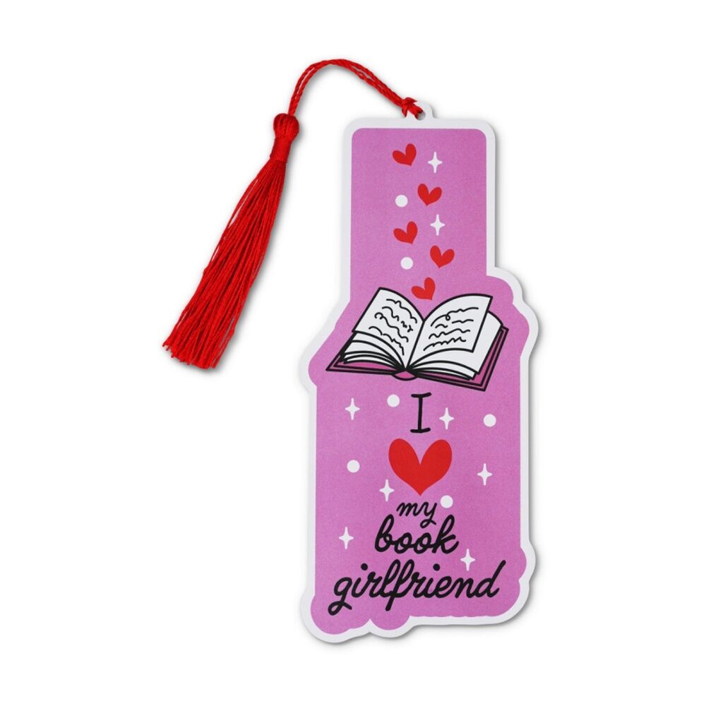 6x Punchkins Book Girlfriend Water-Resistant PVC Bookmark With Tassel Pink