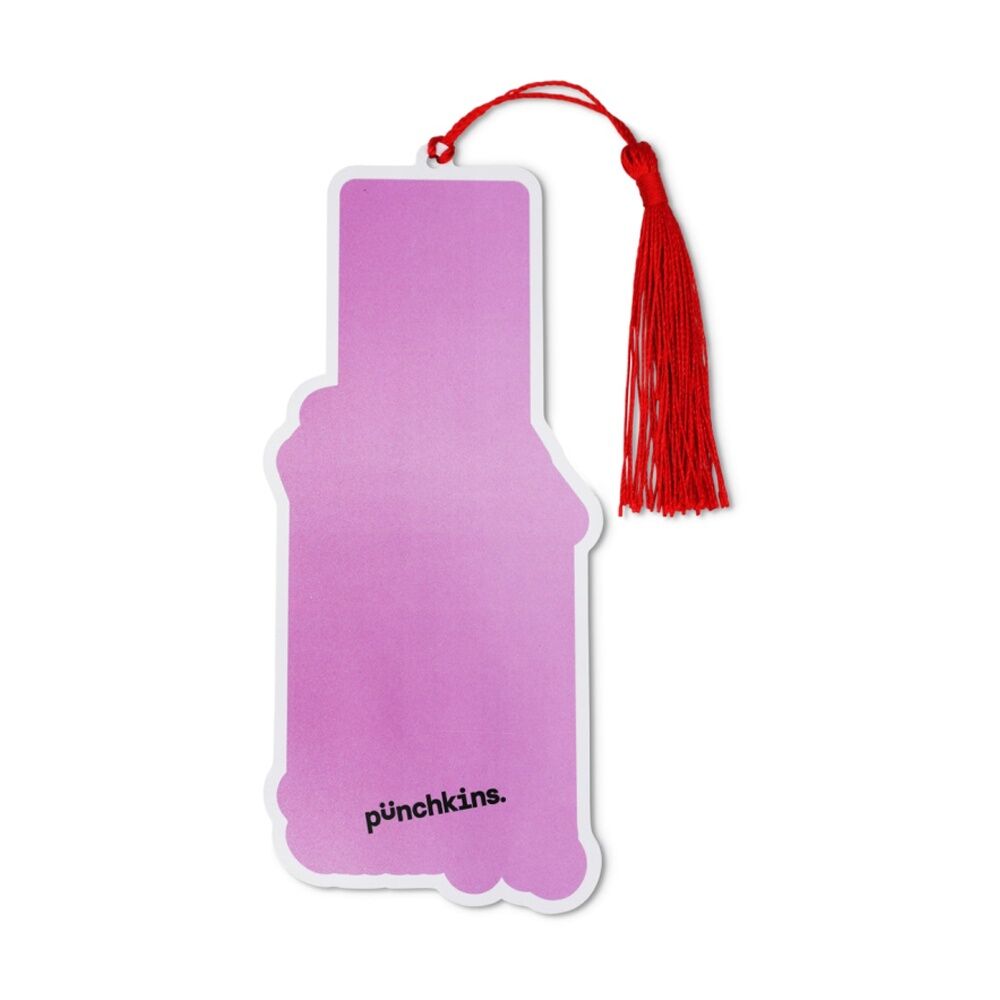 6x Punchkins Book Girlfriend Water-Resistant PVC Bookmark With Tassel Pink