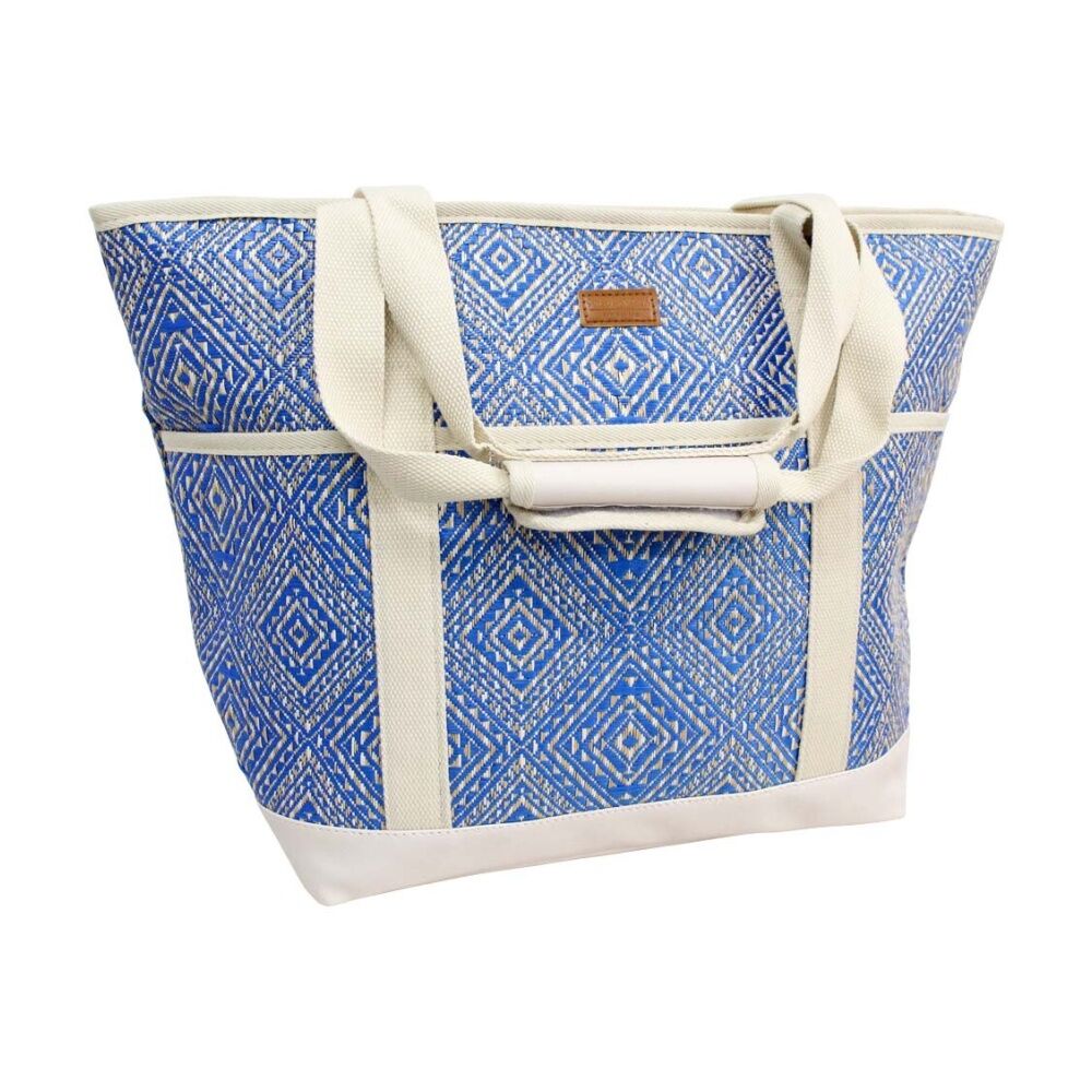 LVD Santorini Insulated Summer/Holiday Beach Cooler Storage Travel Bag Blue