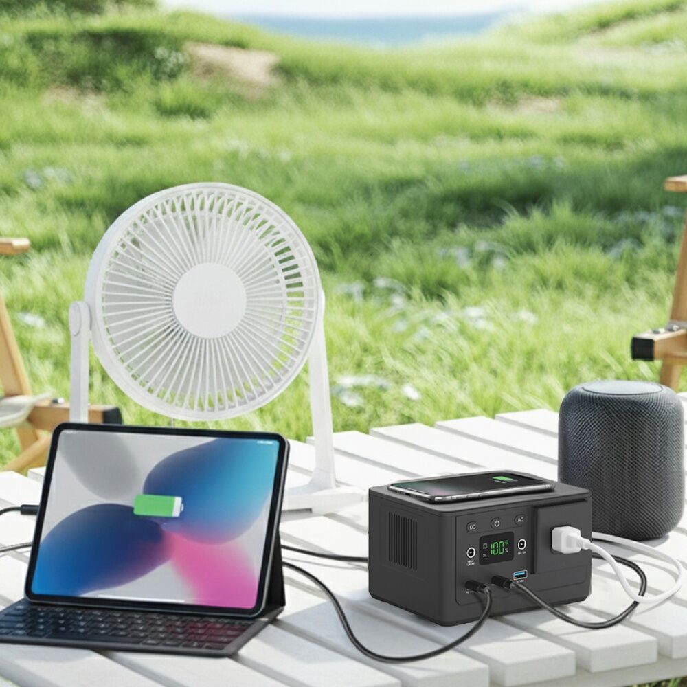 Nrg Vault 150W Portable Power Station AC DC USB 15W Wireless Charging Pad Black