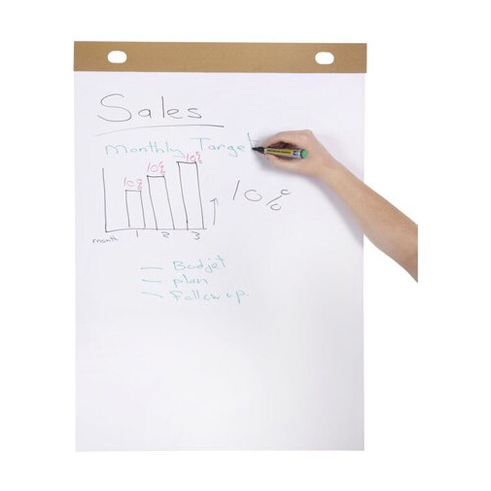 2x Quartet Flipchart Pad 20 Sheets Recycled Paper 600x850mm White