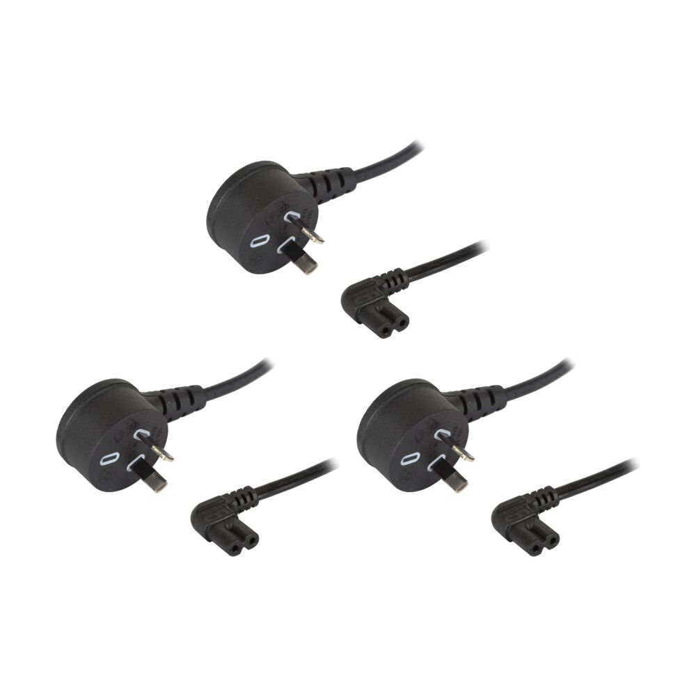 3PK 5M 240V AC Mains To Figure 8 Iec-C7 Right Angle Both Ends Power Cable