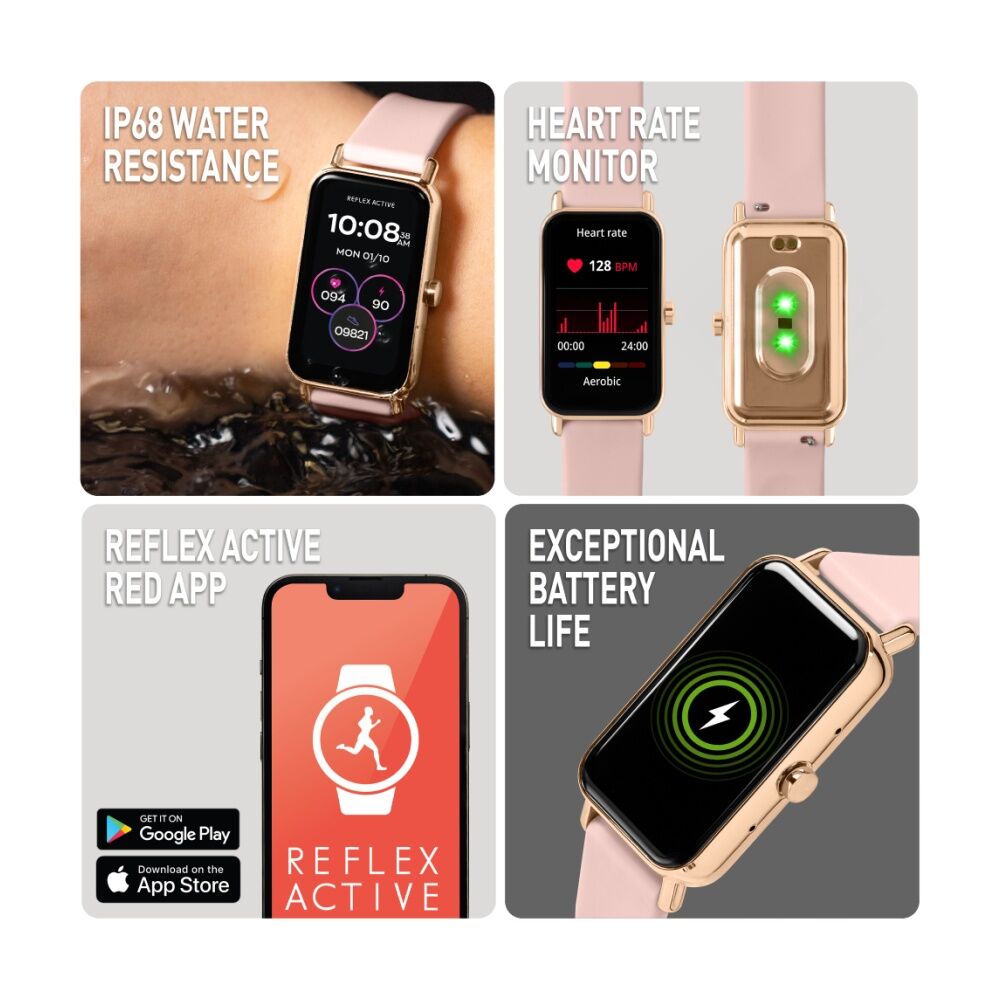 Reflex Active Series Nexus Strap 1.83 Inch AMOLED Screen Smart Watch Pink