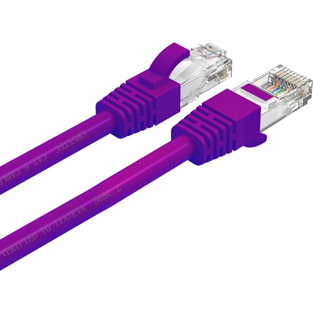 20PK Cruxtec CAT6 UTP 10GbE Ethernet Cable Purple 50cm Gold-Plated RJ45