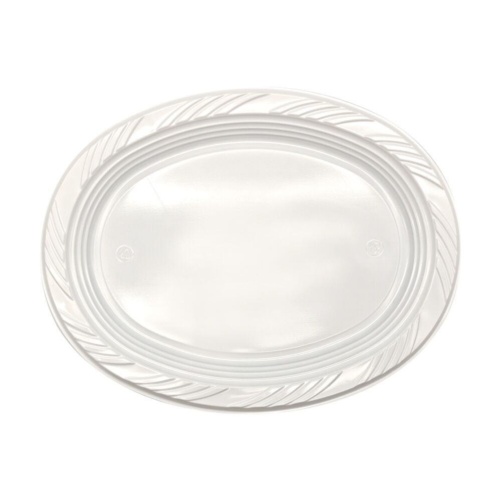 20x 25pc Partyware Reusable Oval Plates Set Tableware 230mm White