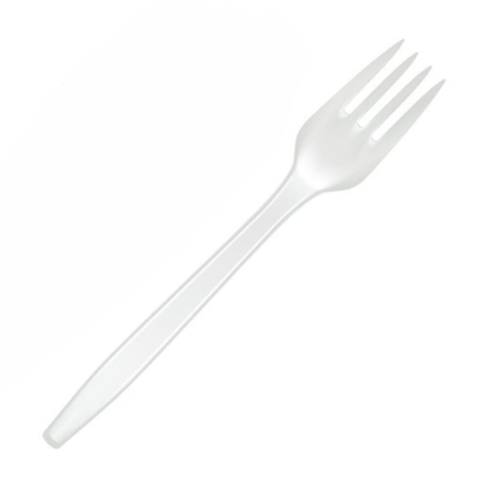25x 20pc Partyware Reusable Plastic Heavy Duty Fork Set Tableware White
