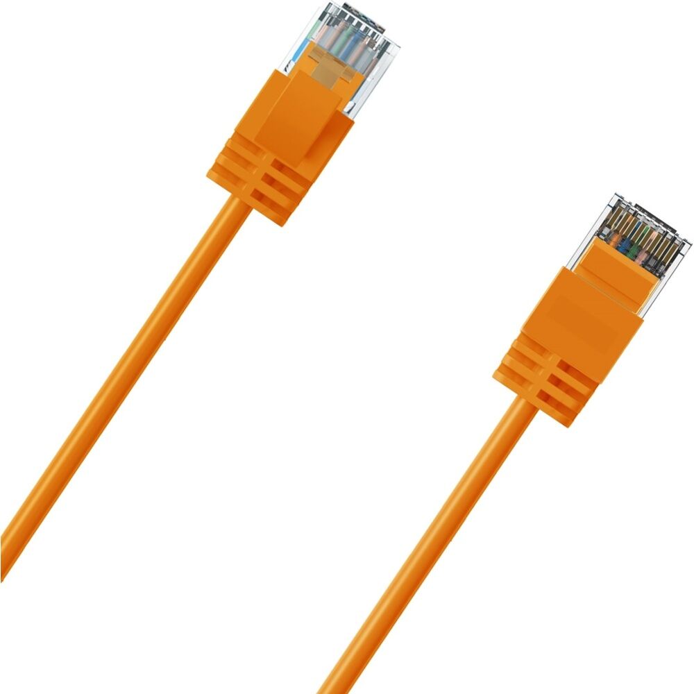 5PK Cruxtec Ultra-Thin CAT6A UTP Ethernet Cable Orange 1m Gold-Plated RJ45