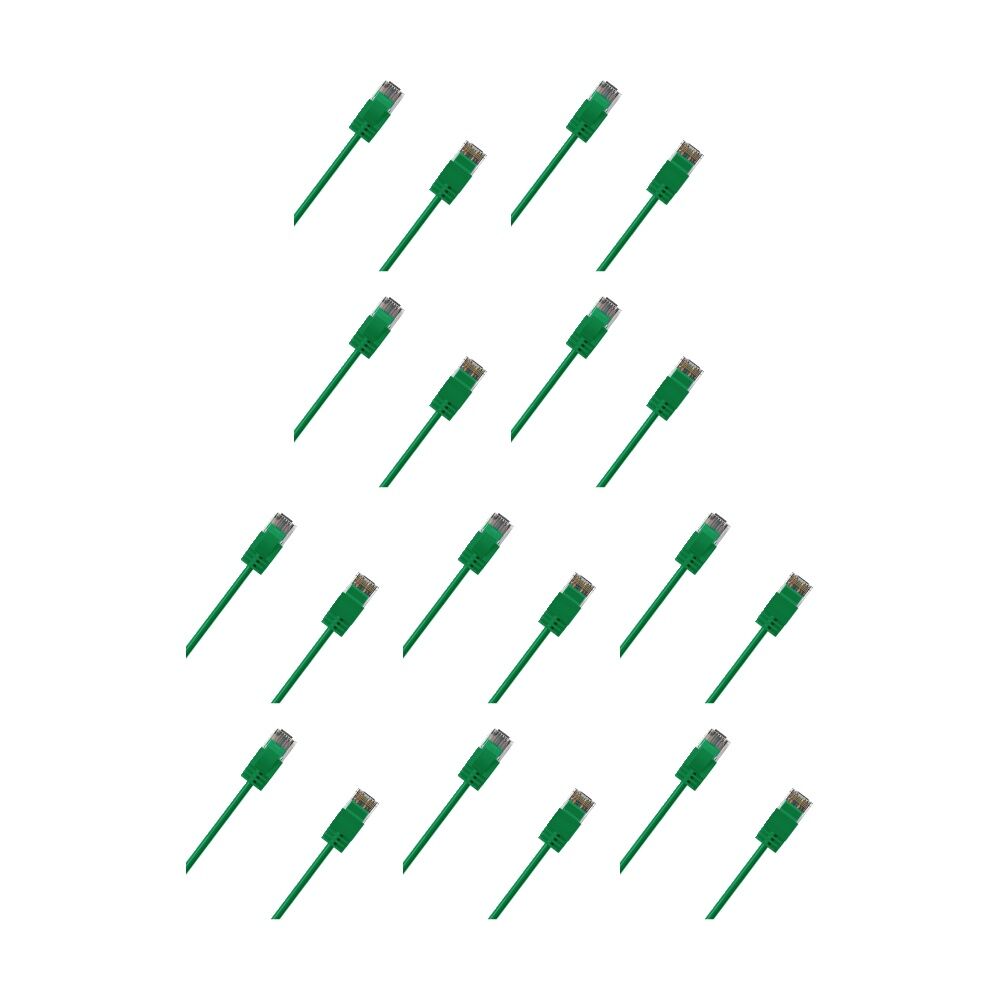 10PK Cruxtec Ultra-Thin CAT6A UTP Ethernet Cable Green 1.5m Gold-Plated RJ45