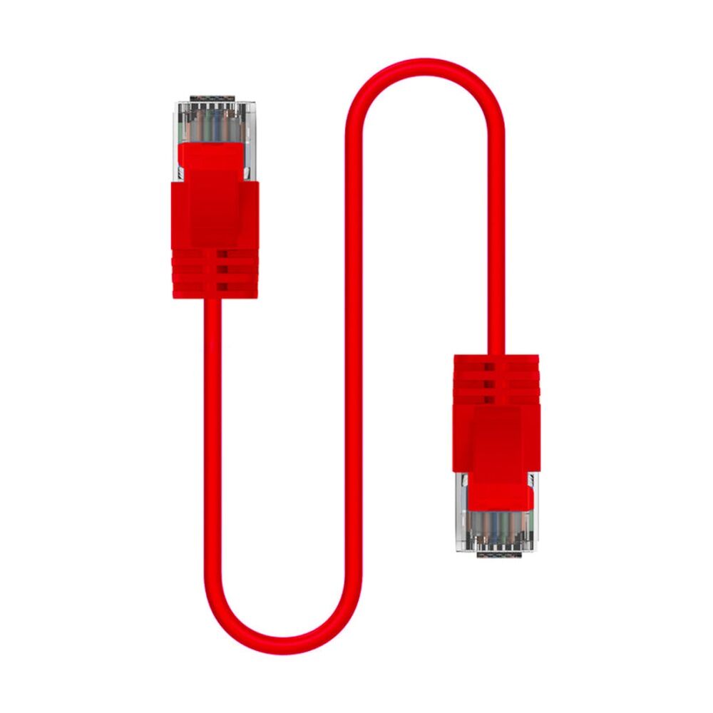10PK Cruxtec Ultra-Thin CAT6A UTP Ethernet Cable Red 1.5m Gold-Plated RJ45