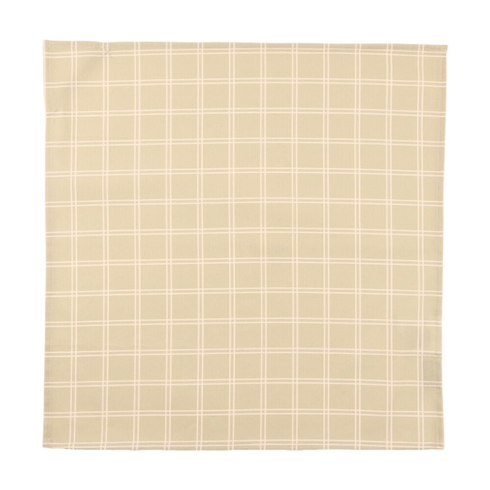 2x 4pc Bas Phillips Printed Linen Looks Napkin Set Cotton Green Check 45cm