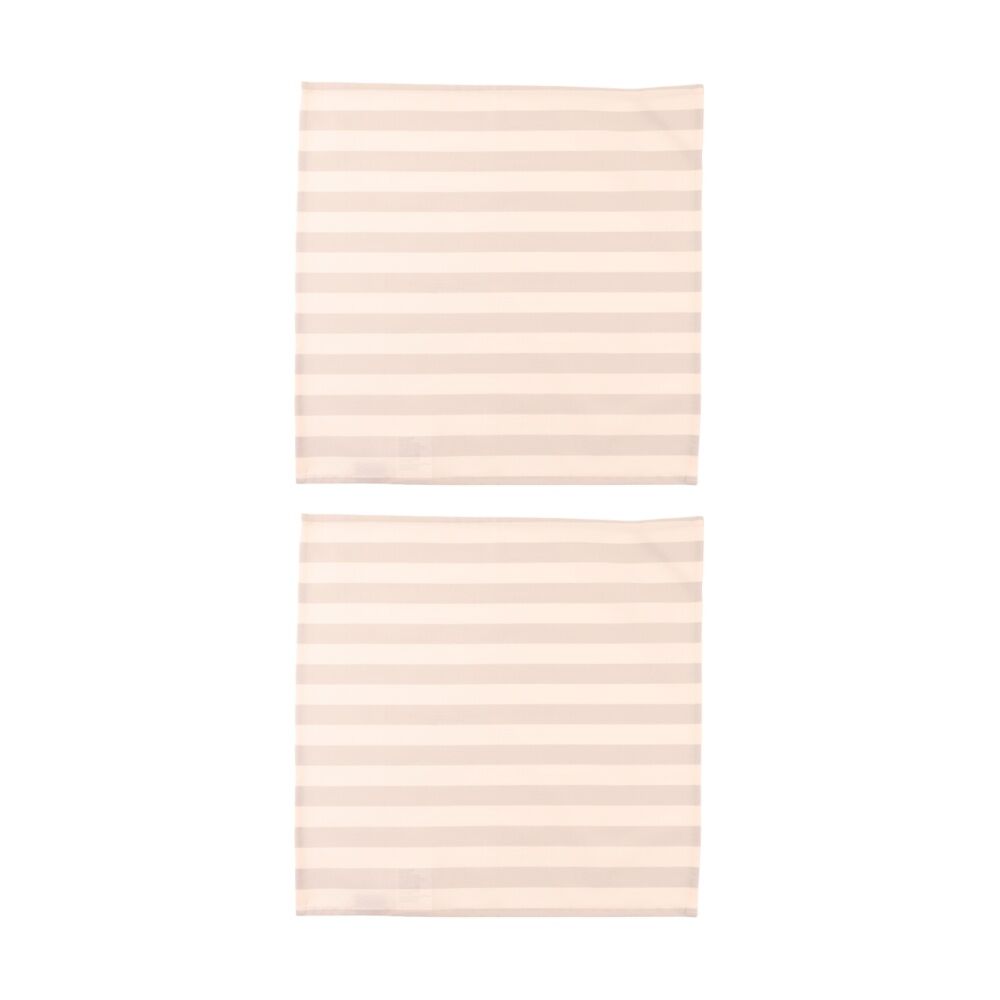 2x 4pc Bas Phillips Printed Linen Looks Napkin Set Natural Stripes 45cm