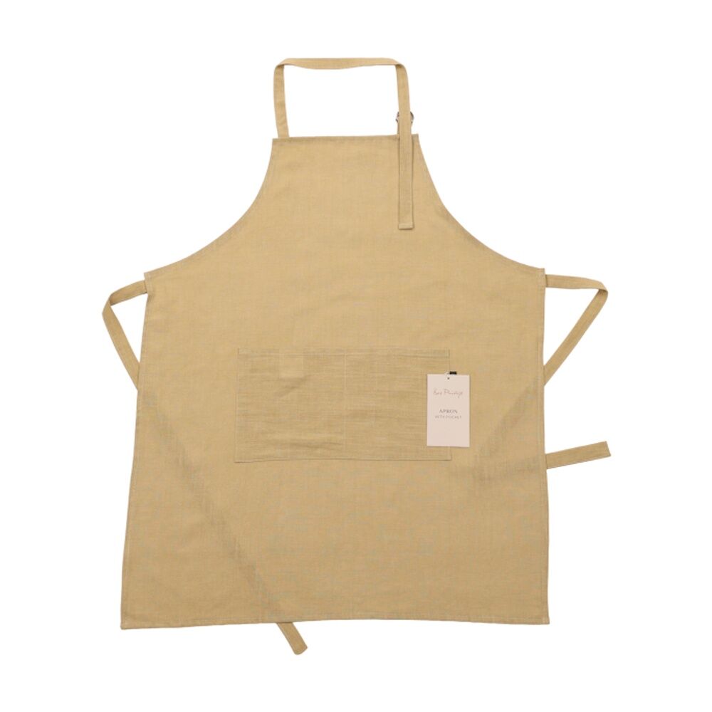 2PK Bas Phillips Kitchen Apron Linen Tencel Adjustable With Pocket Moss