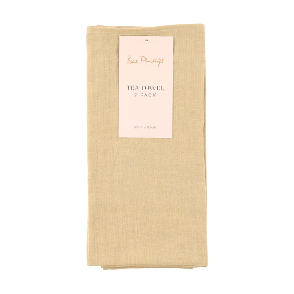 4x 2pc Bas Phillips Linen Tencel Tea Towel Set Kitchenware Moss 50x70cm