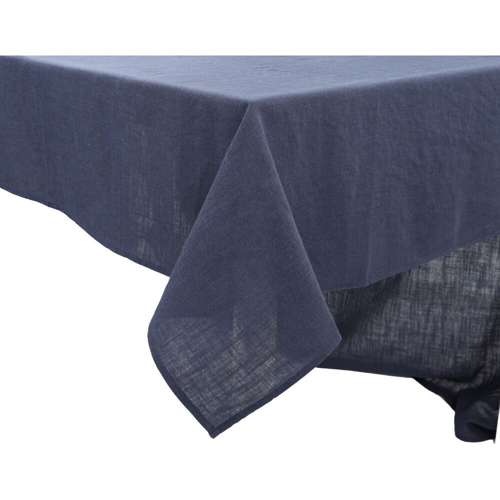 Bas Phillips Linen Tencel Table Cloth Kitchen Textile Navy Medium 140x230cm