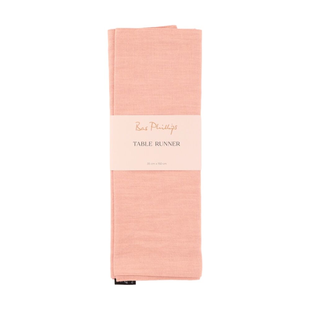 Bas Phillips Linen Tencel Table Runner Dusty Pink Small 35x150cm